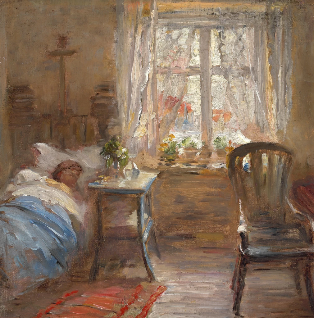 Interno con donna addormentata, 1918